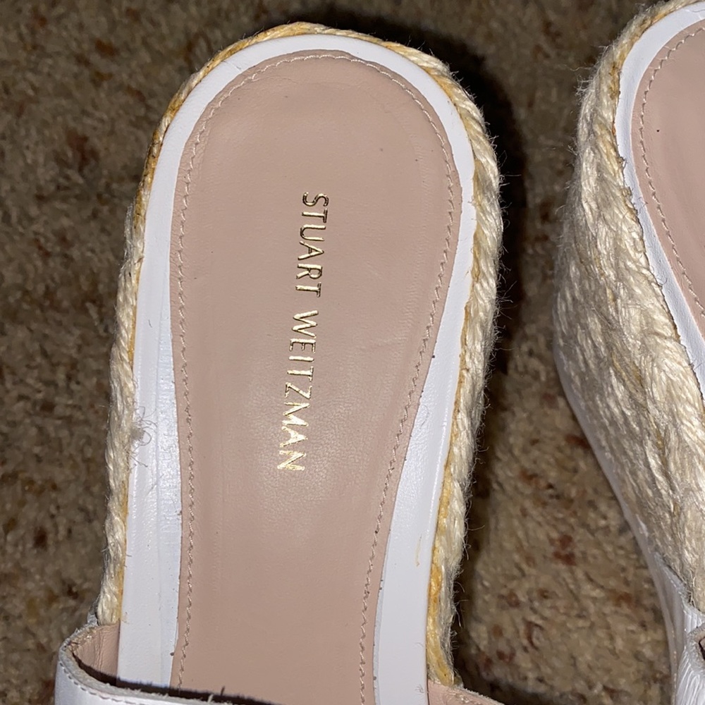 White Stuart Weitzman Slide Wedges - image 2